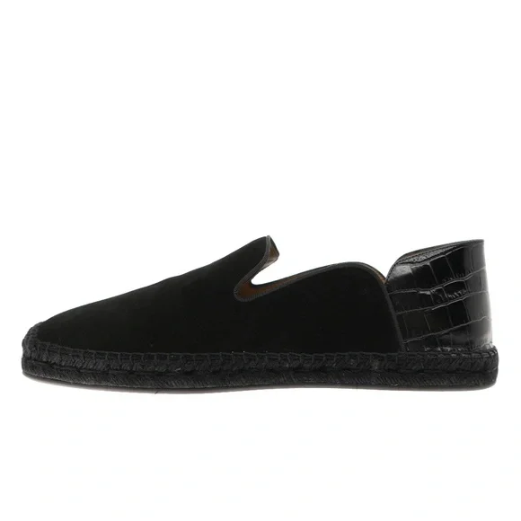 Christian Louboutin Varsi Espadrilles Black Suede Leather Size 10 US New